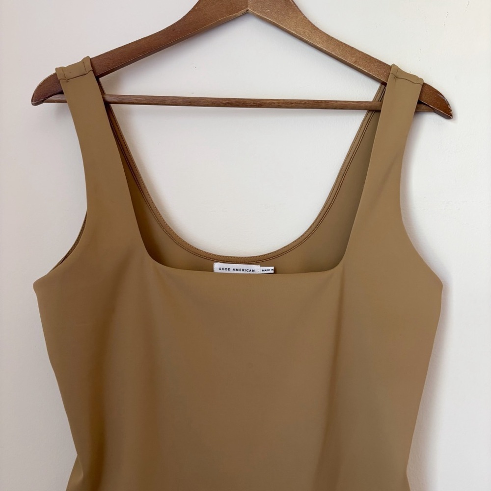 Good American Scuba Modern Stretch Thong Bodysuit Sz 5 Light Brown NEW NWOT - Picture 3 of 9